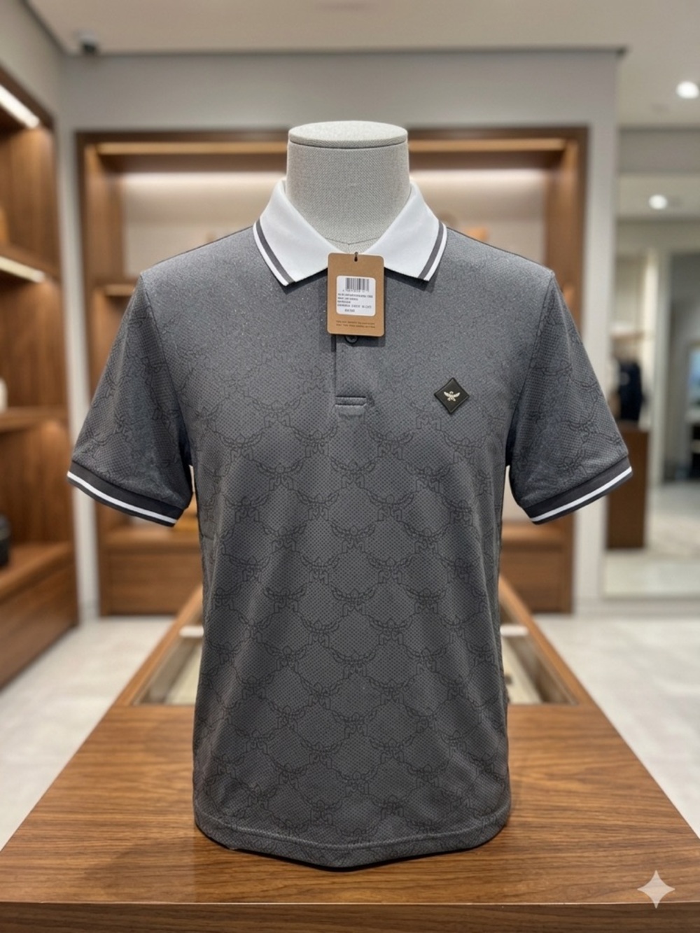 MCM mesh jacquard polo